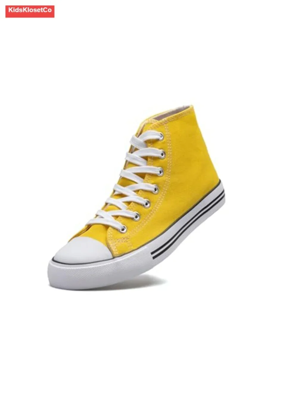 Kids High Top Canvas Sneakers Lace Up Anti-Slip Rubber Sole